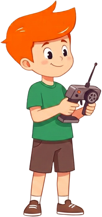 Kid driving an off-road RC car